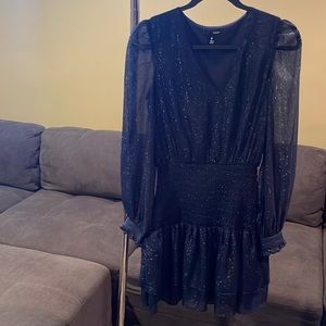 Aqua sparkly formal navy dress size XS